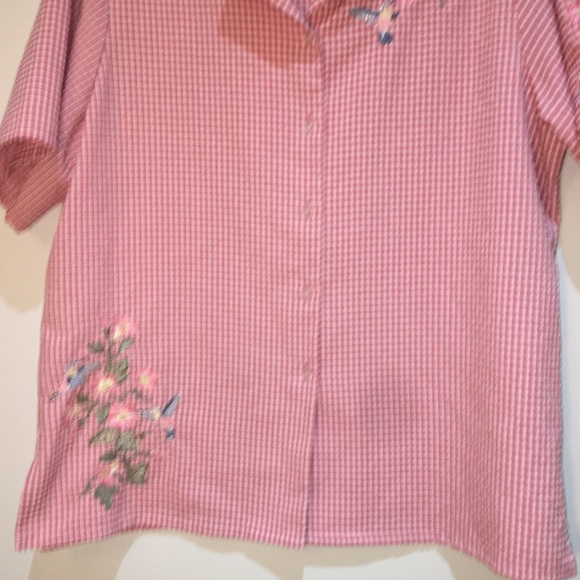 Bon Worth Plaid Hummingbird Shirt XL - Picture 4 of 9